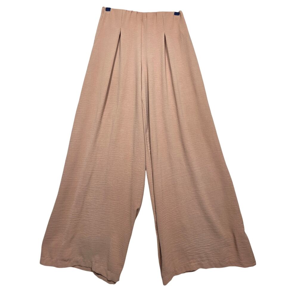 Zara Elastic Waist Wide Leg Palazzo Stye Pants Size Large